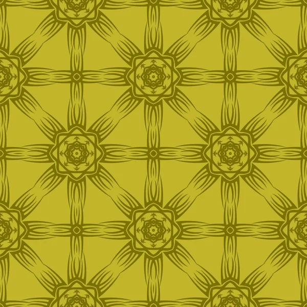 Gele Sierlijke Naadloze Lijn Patroon Eindeloze Textuur Oosters Geometrische Ornament — Stockfoto