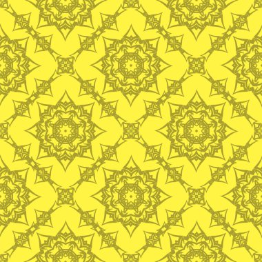 Sarı Süslü Pürüzsüz Çizgi Düzeni. Sonsuz doku. Doğulu Geometrik Süsleme