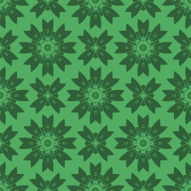 Yeşil süs kesintisiz çizgi deseni. Sonsuz doku. Oryantal geometrik süsleme