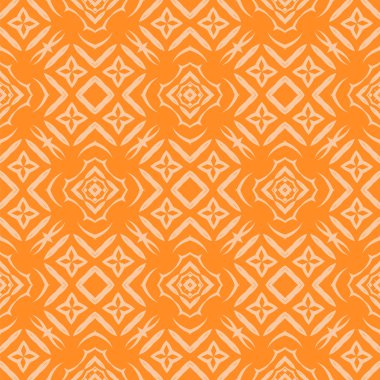 Turuncu süs kesintisiz çizgi deseni. Sonsuz doku. Oryantal geometrik süsleme