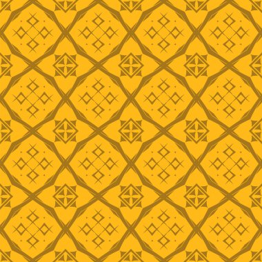 Sarı Süslü Pürüzsüz Çizgi Düzeni. Sonsuz doku. Doğulu Geometrik Süsleme