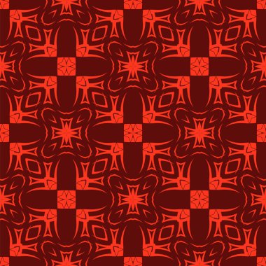 Kırmızı süs kesintisiz çizgi deseni. Sonsuz doku. Oryantal geometrik süsleme