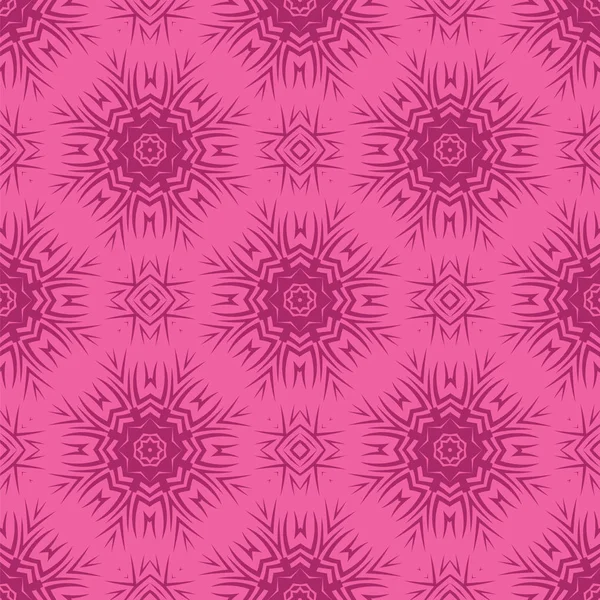 粉红色的观赏无缝线条图案 无休止的纹理 东方的几何装饰 — 图库照片