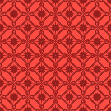 Kırmızı süs kesintisiz çizgi deseni. Sonsuz doku. Oryantal geometrik süsleme