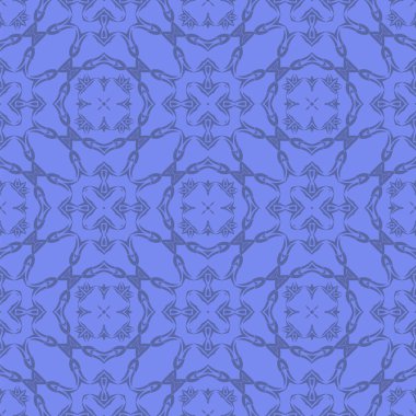 Mavi Süslü, Kusursuz Çizgisiz Kalıp. Sonsuz doku. Doğulu Geometrik Süsleme