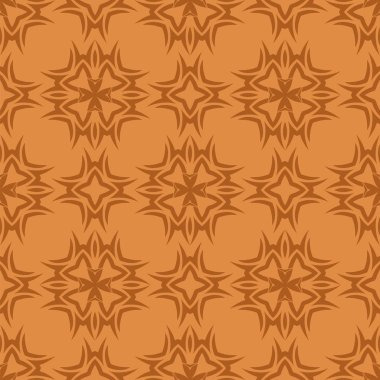 Turuncu süs kesintisiz çizgi deseni. Sonsuz doku. Oryantal geometrik süsleme