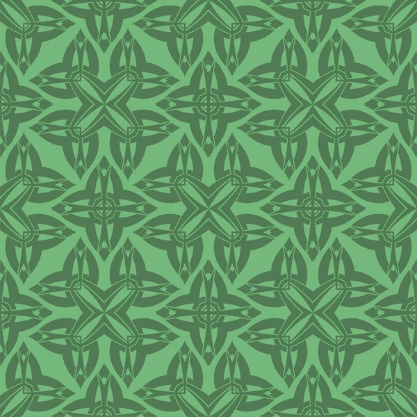 Зеленая Орнитологическая Линия Бесконечная Текстура Восточный Геометрический Орнамент — стоковое фото