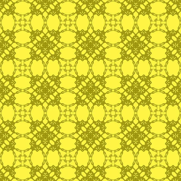 Жовтий Декоративний Безшовний Лінійний Візерунок Нескінченна Текстура Східний Геометричний Орнамент — стокове фото
