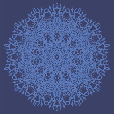 Mandala, Mavi Arkaplanda izole edildi. Yuvarlak Süs