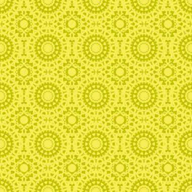 Sarı Süslü Pürüzsüz Çizgi Düzeni. Sonsuz doku. Doğulu Geometrik Süsleme