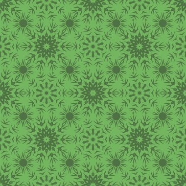 Yeşil süs kesintisiz çizgi deseni. Sonsuz doku. Oryantal geometrik süsleme