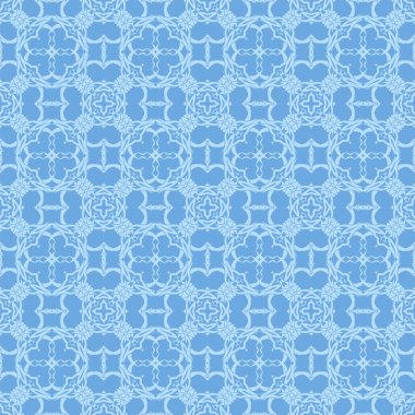 Mavi Süslü, Kusursuz Çizgisiz Kalıp. Sonsuz doku. Doğulu Geometrik Süsleme