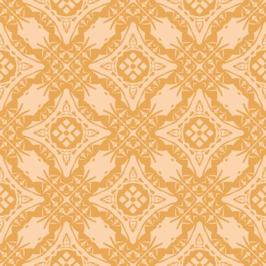 Turuncu süs kesintisiz çizgi deseni. Sonsuz doku. Oryantal geometrik süsleme