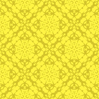 Sarı Süslü Pürüzsüz Çizgi Düzeni. Sonsuz doku. Doğulu Geometrik Süsleme