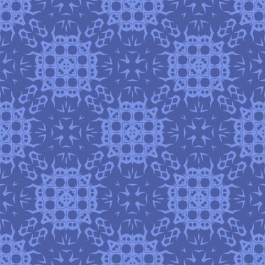Mavi Süslü, Kusursuz Çizgisiz Kalıp. Sonsuz doku. Doğulu Geometrik Süsleme