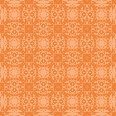 Turuncu süs kesintisiz çizgi deseni. Sonsuz doku. Oryantal geometrik süsleme