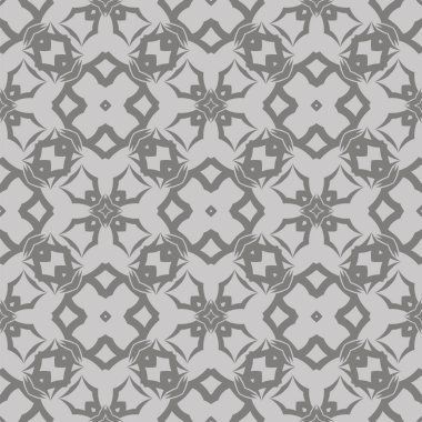 Gri Süslü Kusursuz Çizgi Düzeni. Sonsuz doku. Doğulu Geometrik Süsleme