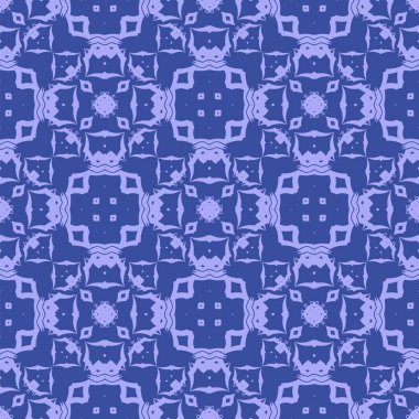 Mavi Süslü, Kusursuz Çizgisiz Kalıp. Sonsuz doku. Doğulu Geometrik Süsleme