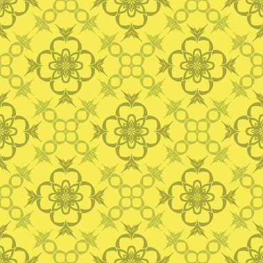 Sarı Süslü Pürüzsüz Çizgi Düzeni. Sonsuz doku. Doğulu Geometrik Süsleme