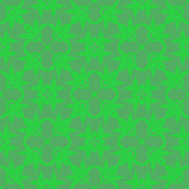 Yeşil süs kesintisiz çizgi deseni. Sonsuz doku. Oryantal geometrik süsleme