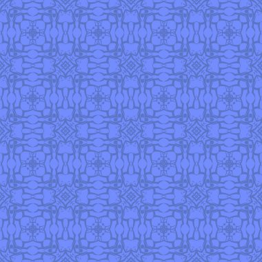 Mavi Süslü, Kusursuz Çizgisiz Kalıp. Sonsuz doku. Doğulu Geometrik Süsleme