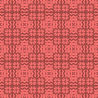 Kırmızı süs kesintisiz çizgi deseni. Sonsuz doku. Oryantal geometrik süsleme