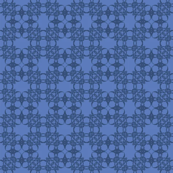 Blue Ornamental Seamless Line Pattern Endlose Textur Orientalisches Geometrisches Ornament — Stockfoto