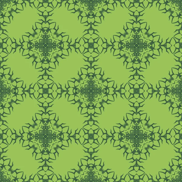 Patrón Línea Sin Costura Ornamental Verde Textura Sin Fin Ornamento — Foto de Stock