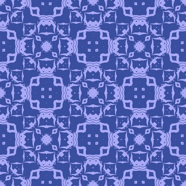 Blue Ornamental Seamless Line Pattern Endlose Textur Orientalisches Geometrisches Ornament — Stockfoto