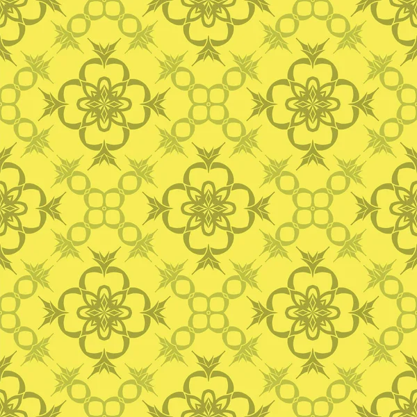 Żółty Ozdobny Wzór Linii Bez Szwu Niekończąca Się Tekstura Orientalna — Zdjęcie stockowe