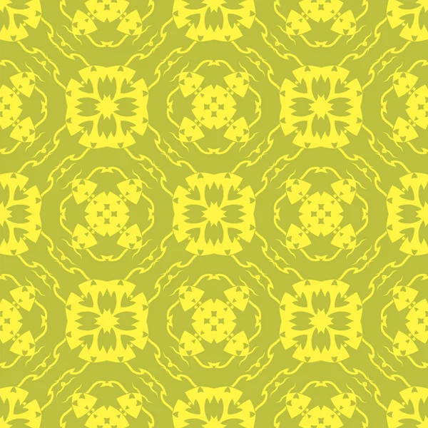 Yellow Ornamental Seamless Line Pattern Endless Texture Oriental Geometric Ornament — Stock Photo, Image