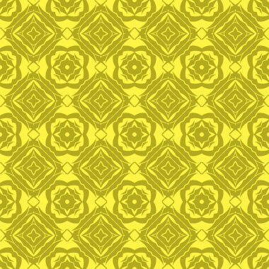 Sarı Süslü Pürüzsüz Çizgi Düzeni. Sonsuz doku. Doğulu Geometrik Süsleme