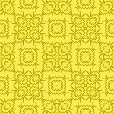 Sarı Süslü Pürüzsüz Çizgi Düzeni. Sonsuz doku. Doğulu Geometrik Süsleme