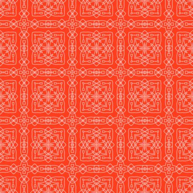 Kırmızı süs kesintisiz çizgi deseni. Sonsuz doku. Oryantal geometrik süsleme