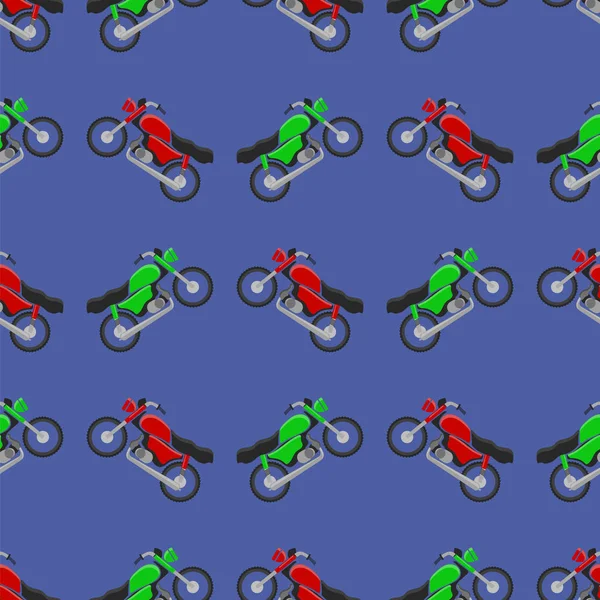 Röd Grön Sport Cykel Sömlösa Mönster Blå Bakgrund — Stockfoto