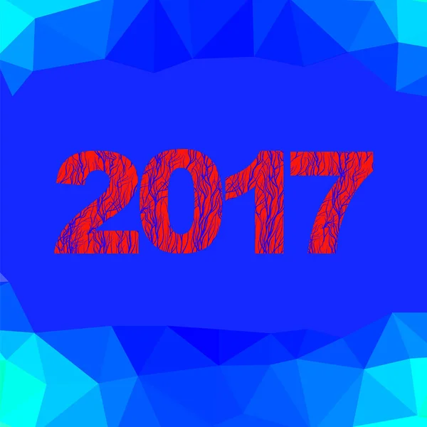 クリスマス バナー 2017 New Year Poster Blue Polygonal Crystal Winter — ストック写真