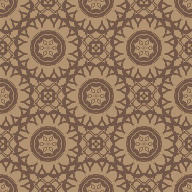 Kahverengi süs kesintisiz çizgi deseni. Sonsuz doku. Oryantal geometrik süsleme