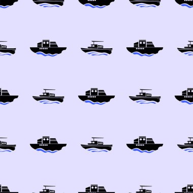 Deniz gemi siluetleri Seamless modeli. Yelkenli tekne arka plan