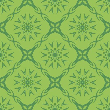 Yeşil süs kesintisiz çizgi deseni. Sonsuz doku. Oryantal geometrik süsleme