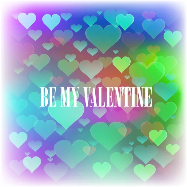 Být Můj Valentýn Romantický Banner Pozadí Barevné Srdce — Stock fotografie