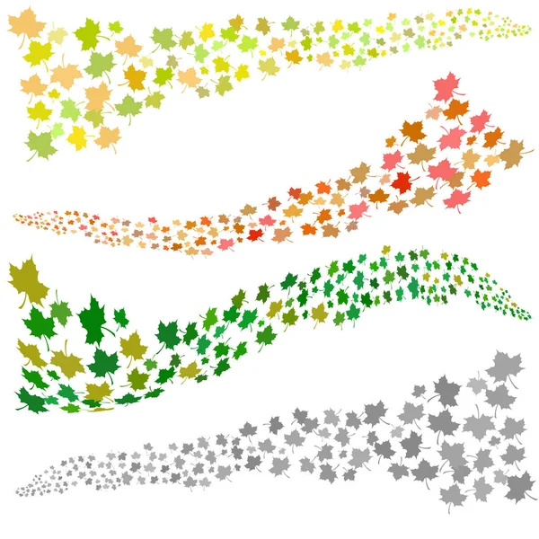 Green Maple Leaves Pattern White Background — Stock Photo, Image