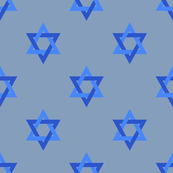 ダビデの星は 青の背景に分離されました シームレス パターン — ストック写真