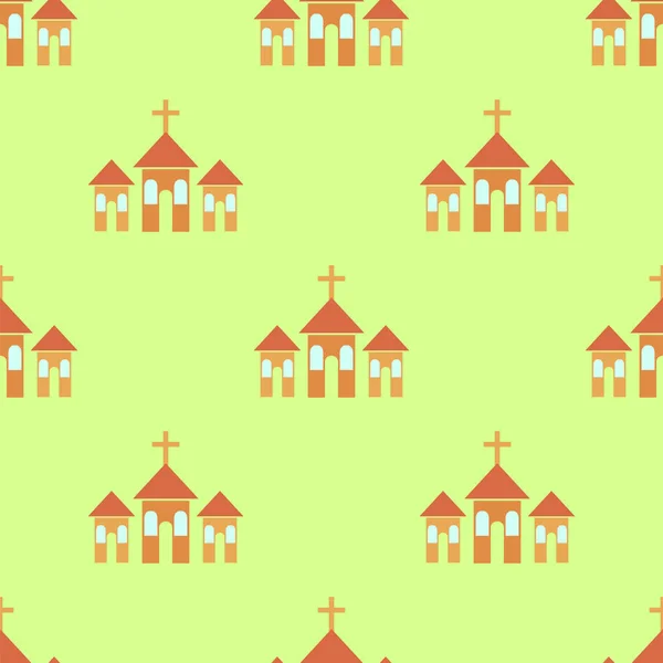Religion Icons Isolated Green Background Seamless Pattern — Stock Photo, Image