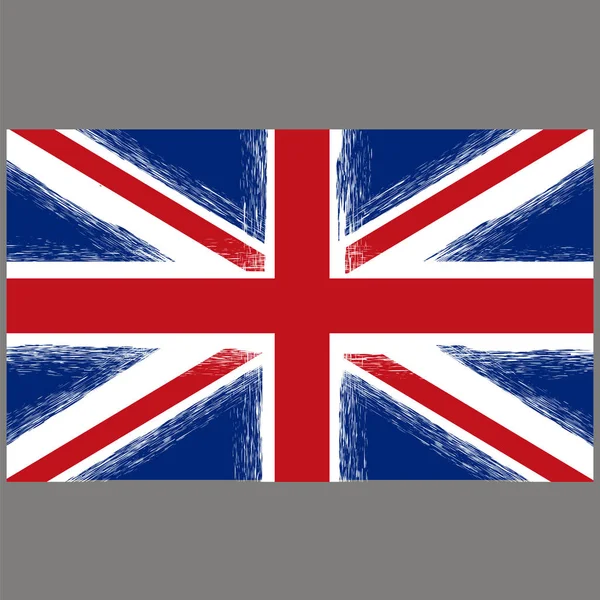Grunge 国旗的联合王国在灰色的背景上 独立的英语象征 — 图库照片