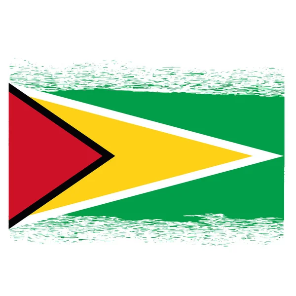Guyana Bayrağı Sembol Detaylı Grunge Doku Vardır — Stok fotoğraf