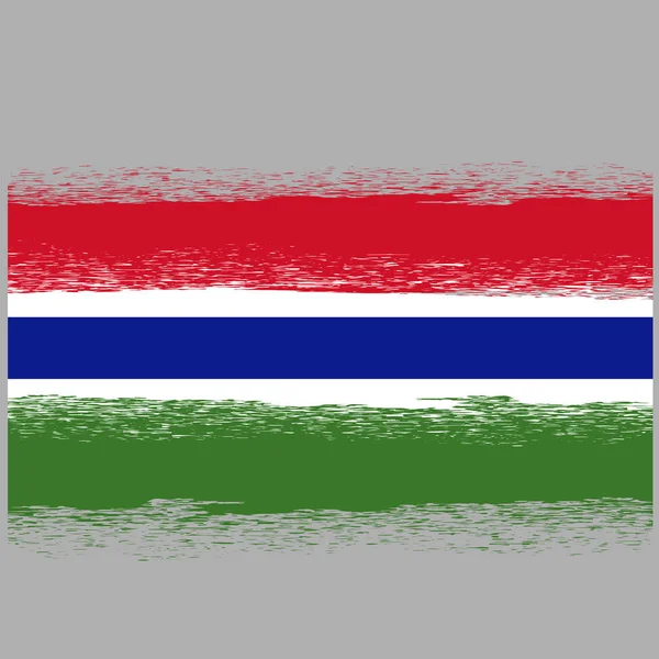 Vlag Van Gambia Symbool Heeft Een Gedetailleerde Textuur Van Grunge — Stockfoto