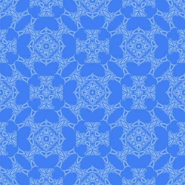 Dekoratif Retro Seamless modeli. Süs mavi arka plan