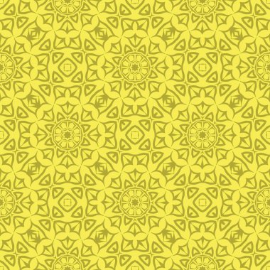 Dekoratif Retro Seamless modeli. Süs sarı arka plan