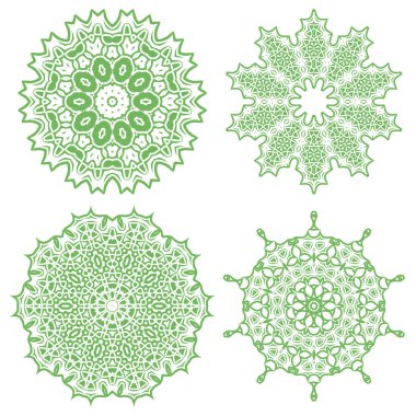 Yeşil süs çizgi deseni. Sonsuz doku. Oryantal geometrik süsleme