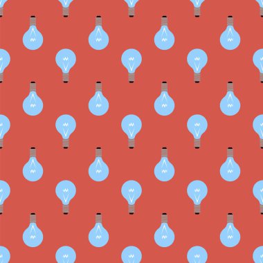 Elektrik lambası kırmızı zemin üzerine Dikişsiz desen